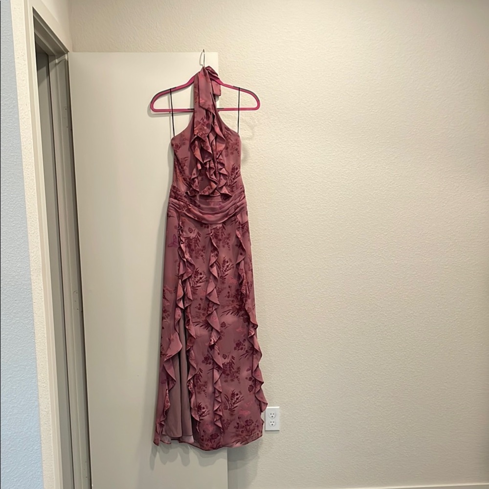 Revolve Pink Floral Halter Dress
